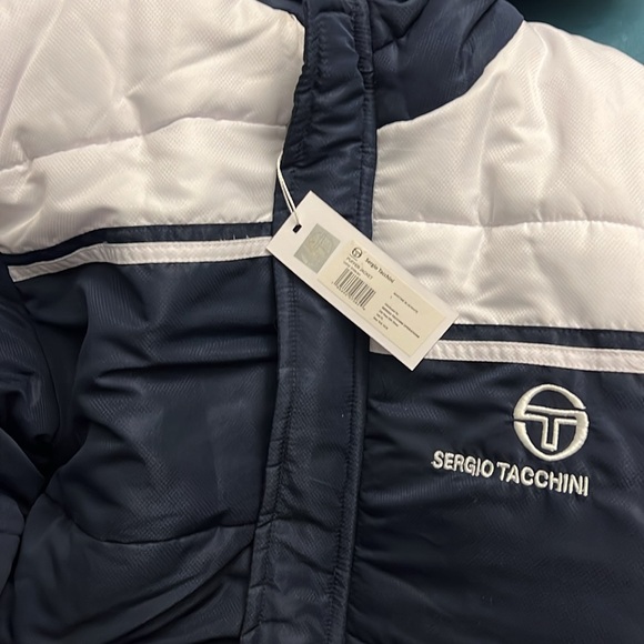 Sergio Tacchini blocked puffer with logo in navy NWT - Picture 5 of 5